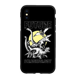 Чехол iPhone XS Max матовый Future paleontology, цвет: 3D-черный