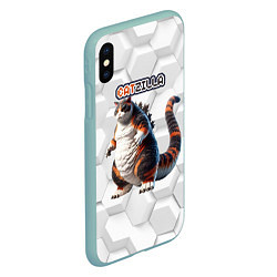 Чехол iPhone XS Max матовый Catzilla big, цвет: 3D-мятный — фото 2