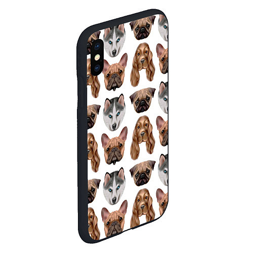 Чехол iPhone XS Max матовый Текстура собак / 3D-Черный – фото 2