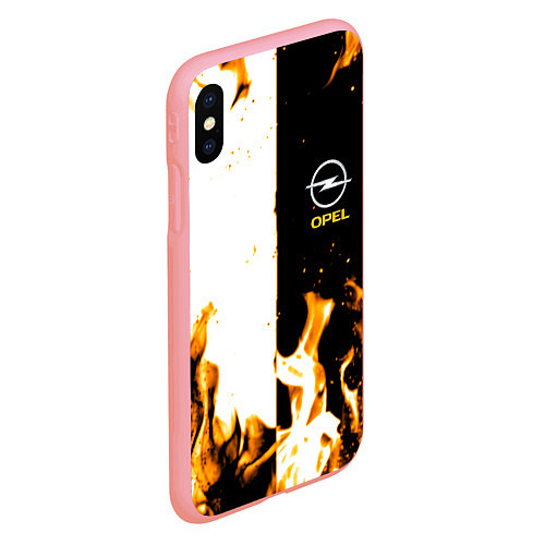 Чехол iPhone XS Max матовый Opel огонь текстура / 3D-Баблгам – фото 2