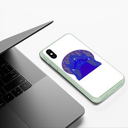 Чехол iPhone XS Max матовый Трон, цвет: 3D-салатовый — фото 2