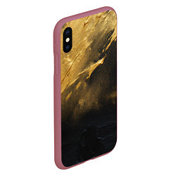 Чехол iPhone XS Max матовый Золотое напыление на черном, цвет: 3D-малиновый — фото 2