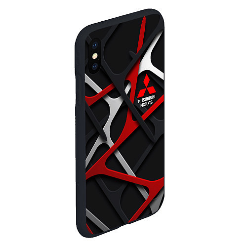 Чехол iPhone XS Max матовый Mitsubishi - texture / 3D-Черный – фото 2