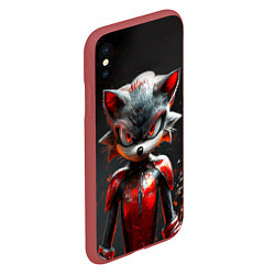 Чехол iPhone XS Max матовый Ёжик Shadow в броне, цвет: 3D-красный — фото 2