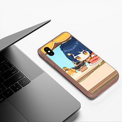 Чехол iPhone XS Max матовый Genshin Impact Сян Лин, цвет: 3D-коричневый — фото 2