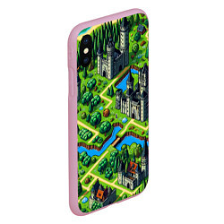 Чехол iPhone XS Max матовый Heroes of Might and Magic - pixel map, цвет: 3D-розовый — фото 2