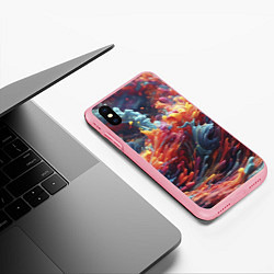 Чехол iPhone XS Max матовый Многоцветный дым, цвет: 3D-баблгам — фото 2