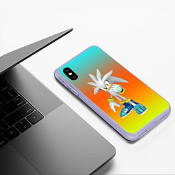 Чехол iPhone XS Max матовый Сильвер Соник, цвет: 3D-светло-сиреневый — фото 2