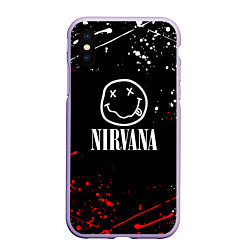 Чехол iPhone XS Max матовый Nirvana брызги красок, цвет: 3D-светло-сиреневый