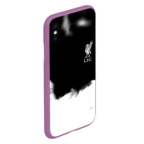 Чехол iPhone XS Max матовый Liverpool текстура / 3D-Фиолетовый – фото 2