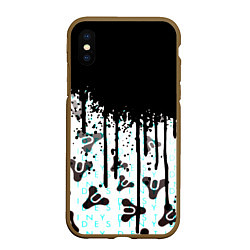 Чехол iPhone XS Max матовый Destiny pattern game abstraction, цвет: 3D-коричневый