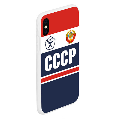 Чехол iPhone XS Max матовый СССР - Союз Советских Социалистических Республик / 3D-Белый – фото 2