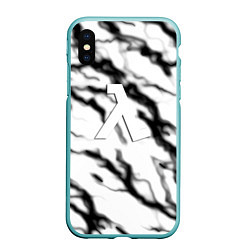 Чехол iPhone XS Max матовый Half life logo молнии, цвет: 3D-мятный