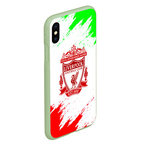 Чехол iPhone XS Max матовый Liverpool краски спорт / 3D-Салатовый – фото 2