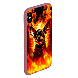 Чехол iPhone XS Max матовый Адский Пёс, цвет: 3D-малиновый — фото 2