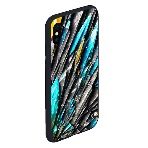 Чехол iPhone XS Max матовый Камень и драгоценные кристаллы / 3D-Черный – фото 2