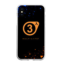 Чехол iPhone XS Max матовый Half life краски текстура брызги, цвет: 3D-белый