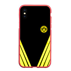 Чехол iPhone XS Max матовый Borussia geometry yellow