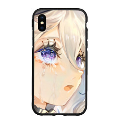 Чехол iPhone XS Max матовый Genshin Impact Furina cry tears, цвет: 3D-черный