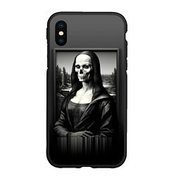 Чехол iPhone XS Max матовый Мона Лиза Black skull