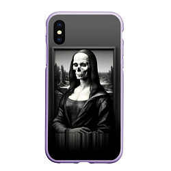 Чехол iPhone XS Max матовый Мона Лиза Black skull