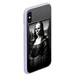 Чехол iPhone XS Max матовый Мона Лиза Black skull, цвет: 3D-светло-сиреневый — фото 2