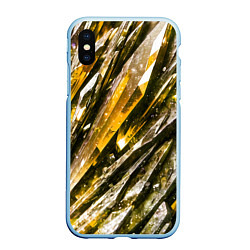Чехол iPhone XS Max матовый Драгоценные кристаллы жёлтые
