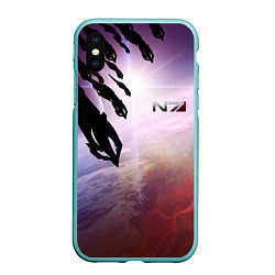 Чехол iPhone XS Max матовый Масс эффект вторжение, цвет: 3D-мятный