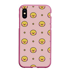 Чехол iPhone XS Max матовый Цыплята parttern