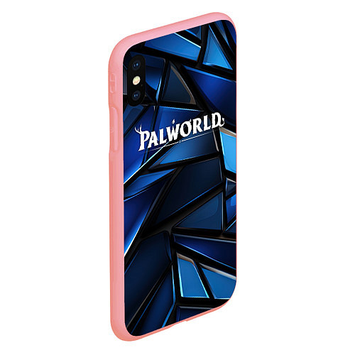 Чехол iPhone XS Max матовый Palworld логотип синий абстрактный фон / 3D-Баблгам – фото 2