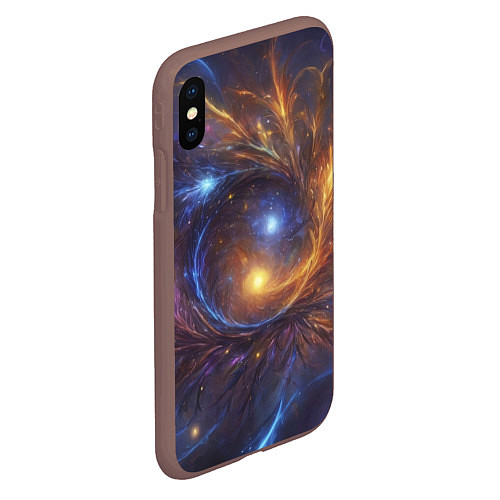 Чехол iPhone XS Max матовый Открытая манипура чакра - космическая / 3D-Коричневый – фото 2