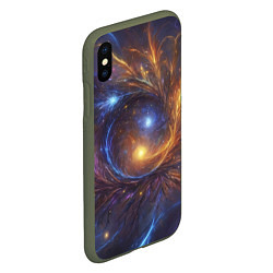 Чехол iPhone XS Max матовый Открытая манипура чакра - космическая, цвет: 3D-темно-зеленый — фото 2