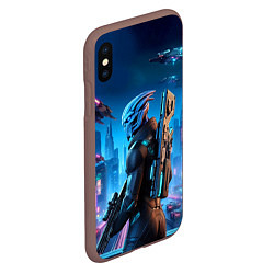 Чехол iPhone XS Max матовый Mass Effect - ai art, цвет: 3D-коричневый — фото 2