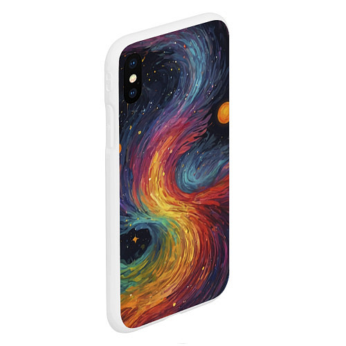 Чехол iPhone XS Max матовый Звездный вихрь абстрактная живопись / 3D-Белый – фото 2