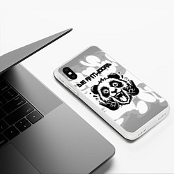 Чехол iPhone XS Max матовый Die Antwoord рок панда на светлом фоне, цвет: 3D-белый — фото 2