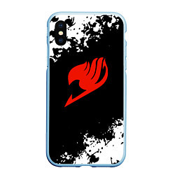 Чехол iPhone XS Max матовый Fairy Tail japan anime, цвет: 3D-голубой