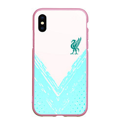 Чехол iPhone XS Max матовый Liverpool logo texture fc