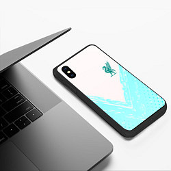 Чехол iPhone XS Max матовый Liverpool logo texture fc, цвет: 3D-черный — фото 2