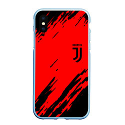 Чехол iPhone XS Max матовый Juventus краски спорт фк, цвет: 3D-голубой