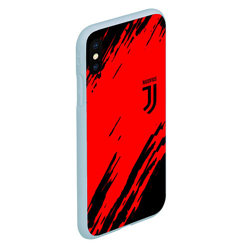 Чехол iPhone XS Max матовый Juventus краски спорт фк / 3D-Голубой – фото 2