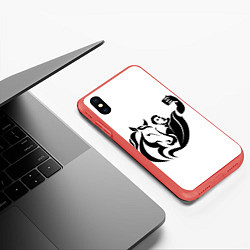 Чехол iPhone XS Max матовый Селфихорс, цвет: 3D-красный — фото 2