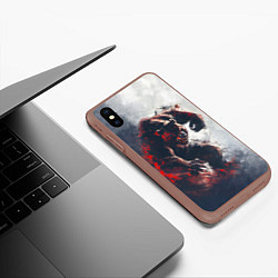 Чехол iPhone XS Max матовый Angry bear, цвет: 3D-коричневый — фото 2