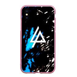 Чехол iPhone XS Max матовый Linkin park холодные краски