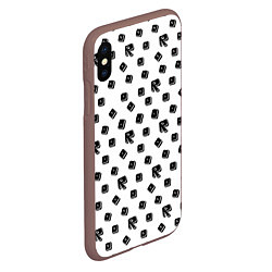Чехол iPhone XS Max матовый Roblox pattern, цвет: 3D-коричневый — фото 2