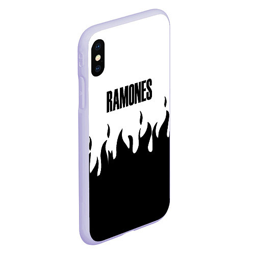 Чехол iPhone XS Max матовый Ramones fire black rock / 3D-Светло-сиреневый – фото 2