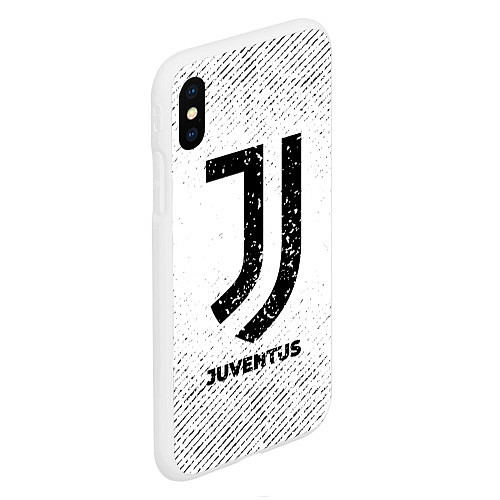 Чехол iPhone XS Max матовый Juventus с потертостями на светлом фоне / 3D-Белый – фото 2