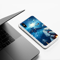 Чехол iPhone XS Max матовый Mass Effect - space neon, цвет: 3D-белый — фото 2