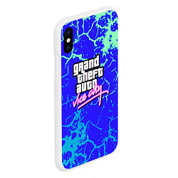 Чехол iPhone XS Max матовый GTA вайсити неоновая текстура, цвет: 3D-белый — фото 2