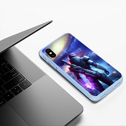Чехол iPhone XS Max матовый Mass Effect - andromeda ai art, цвет: 3D-голубой — фото 2