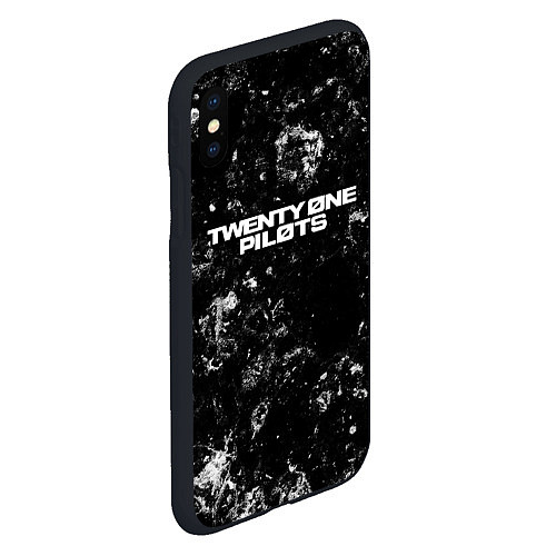 Чехол iPhone XS Max матовый Twenty One Pilots black ice / 3D-Черный – фото 2